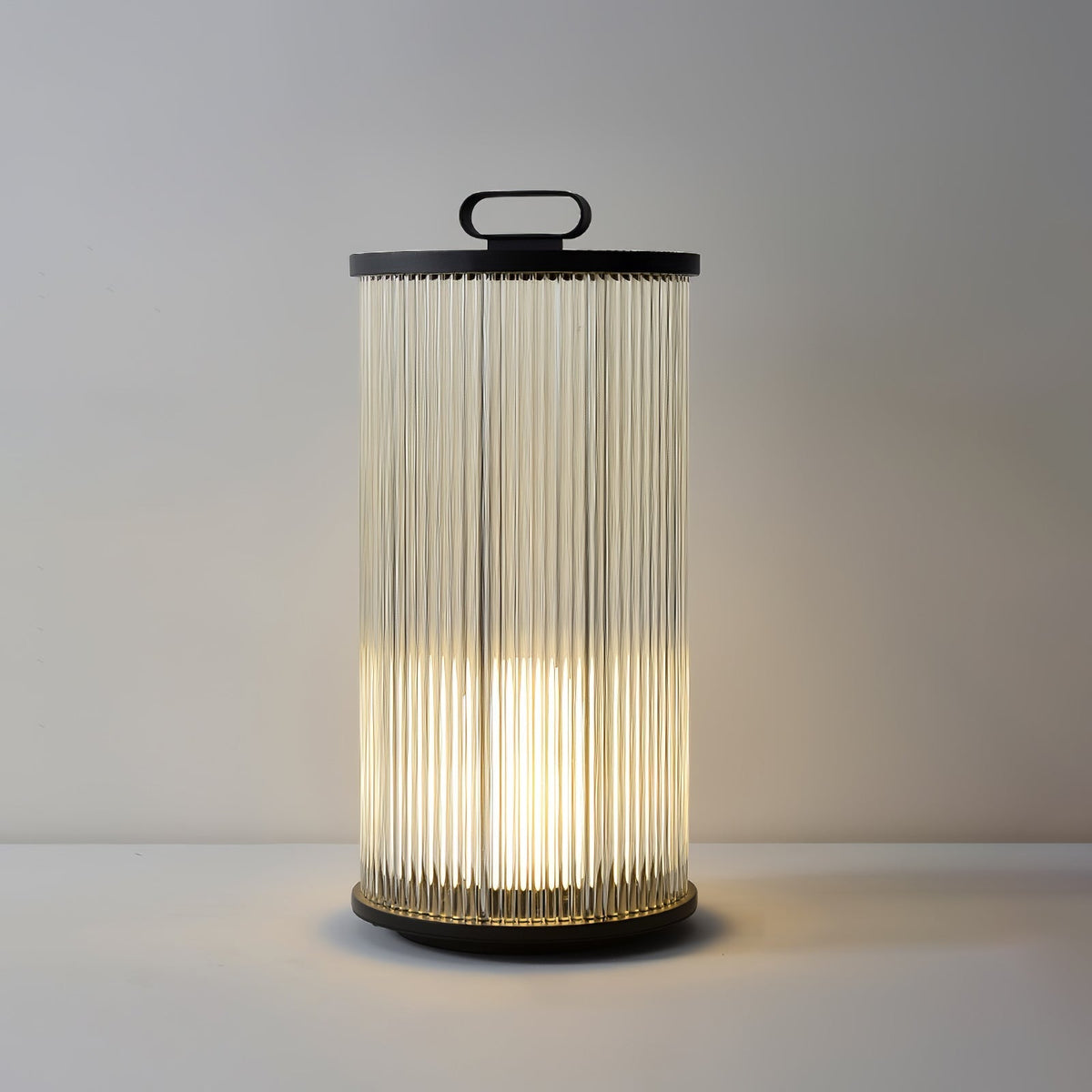 Lantern Garden Outdoor Light ∅ 11.8″ x H 23.6″ / Dia 30cm x H 60cm / Black & Clear / Warm Light Floor lamp