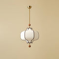 Lantern Fabric Pendant Light ? 9.8″ x H 13.8″ / Dia 25cm x H 35cm / Gold & White Pendant light