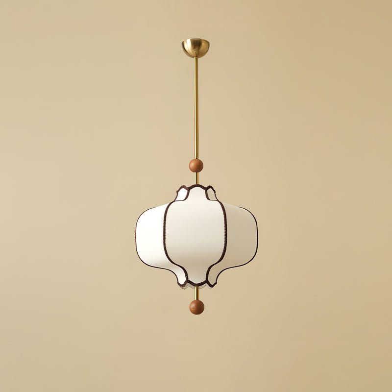 Lantern Fabric Pendant Light ? 9.8″ x H 13.8″ / Dia 25cm x H 35cm / Gold & White Pendant light