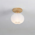 Large Flower Bag Ceiling Lamp ∅ 6.3″ x H 8.3″ / Dia 16cm x H 21cm / Wood color & White Ceiling lamp