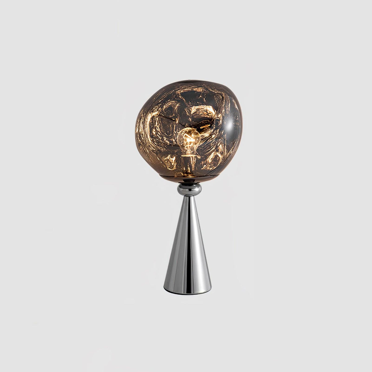 Lava Cone Table Lamp ? 11″ X H 17.7″ / Dia 28cm X H 45cm / Chrome & Smoke gray / US Plug Table lamp