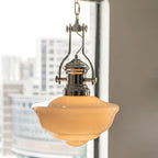 Lavagna Schoolhouse Pendant Light ∅ 11.8″ x H 19.3″ / Dia 30cm x H 43cm / Chrome & White Pendant light