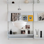 Lavagna Schoolhouse Pendant Light ∅ 11.8″ x H 19.3″ / Dia 30cm x H 43cm / Chrome & White Pendant light