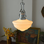 Lavagna Schoolhouse Pendant Light ∅ 11.8″ x H 19.3″ / Dia 30cm x H 43cm / Chrome & White Pendant light