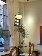Lavagna Schoolhouse Pendant Light ∅ 11.8″ x H 19.3″ / Dia 30cm x H 43cm / Chrome & White Pendant light