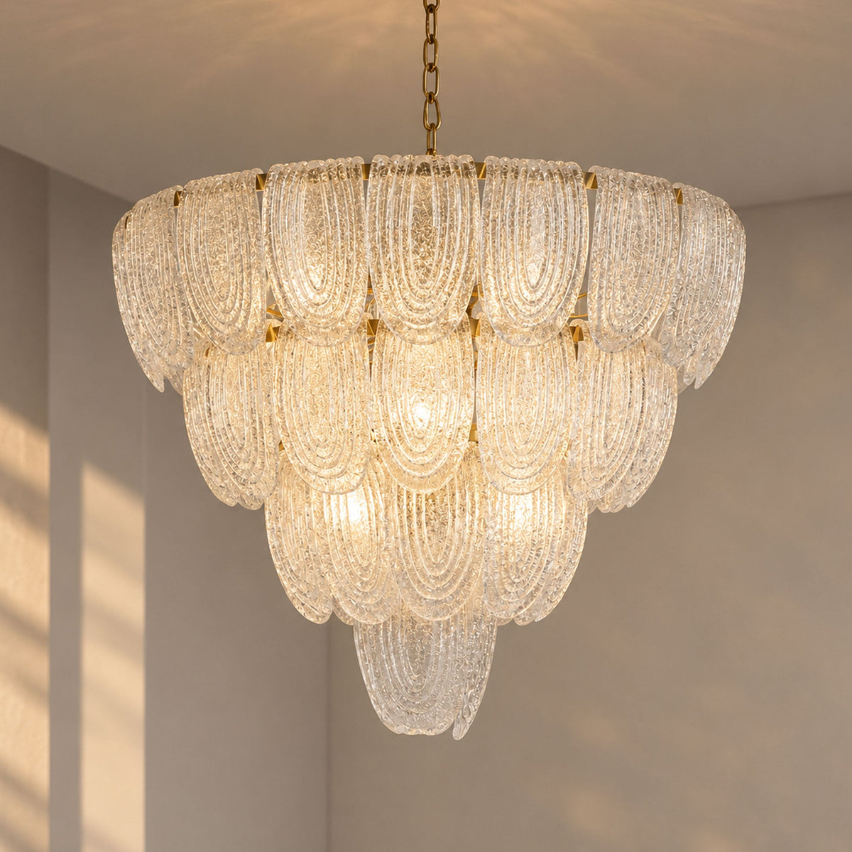 Layered Glass Petal Chandelier