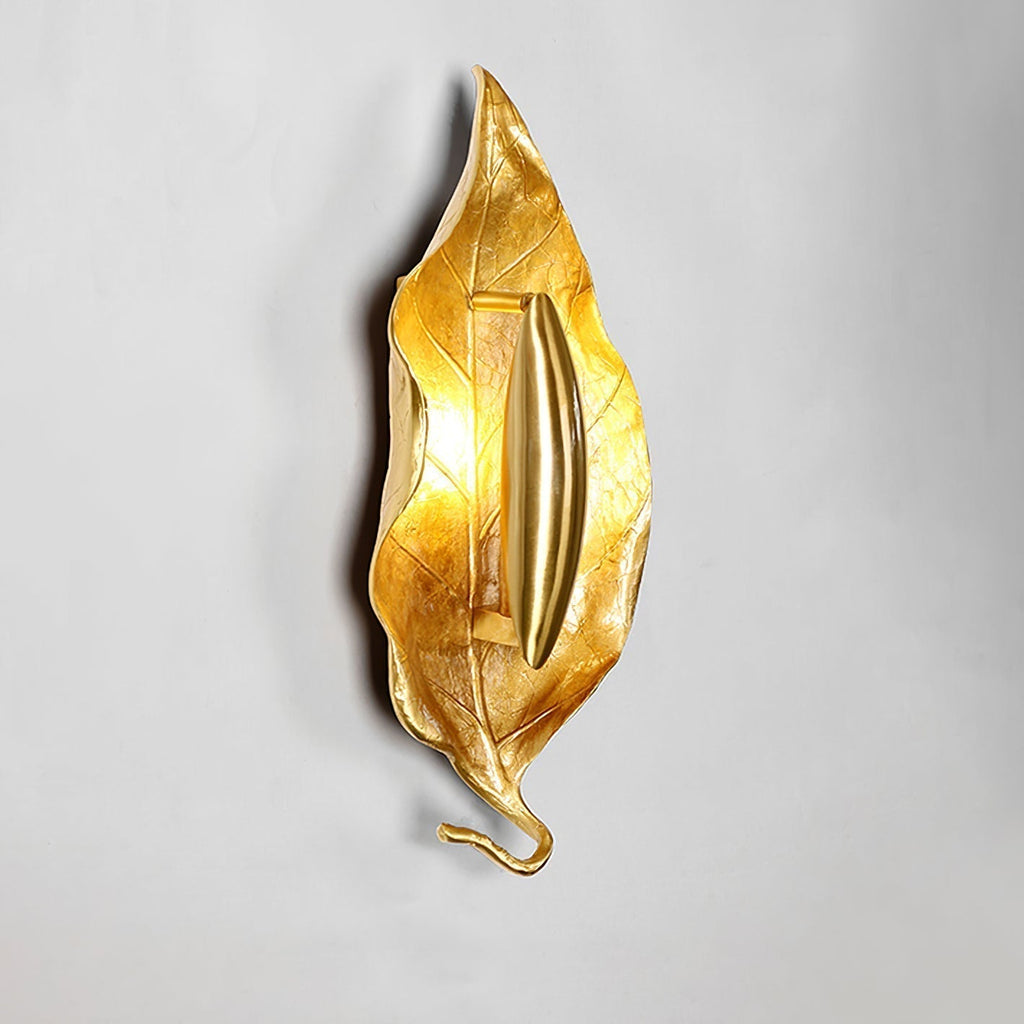 Leaf Brass Wall Lamp ∅ 5.5″ x H 11.8″ / Brass / Single Wall lamp