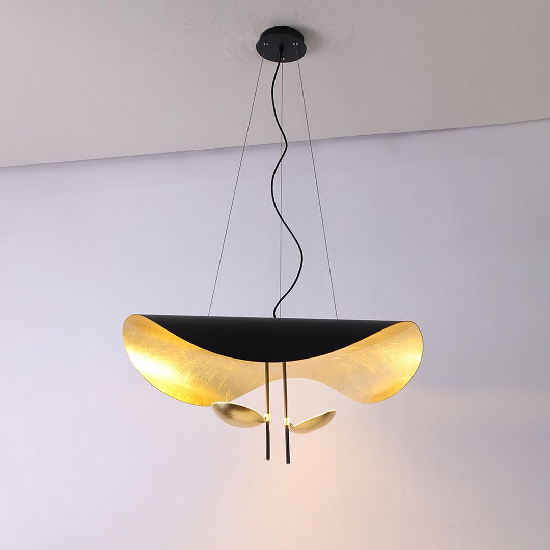 Giorgio Pendant Light ∅ 31.5″ x H 13.8″ / Dia 80cm x H 35cm / Black + Gold / Warm Light Pendant light