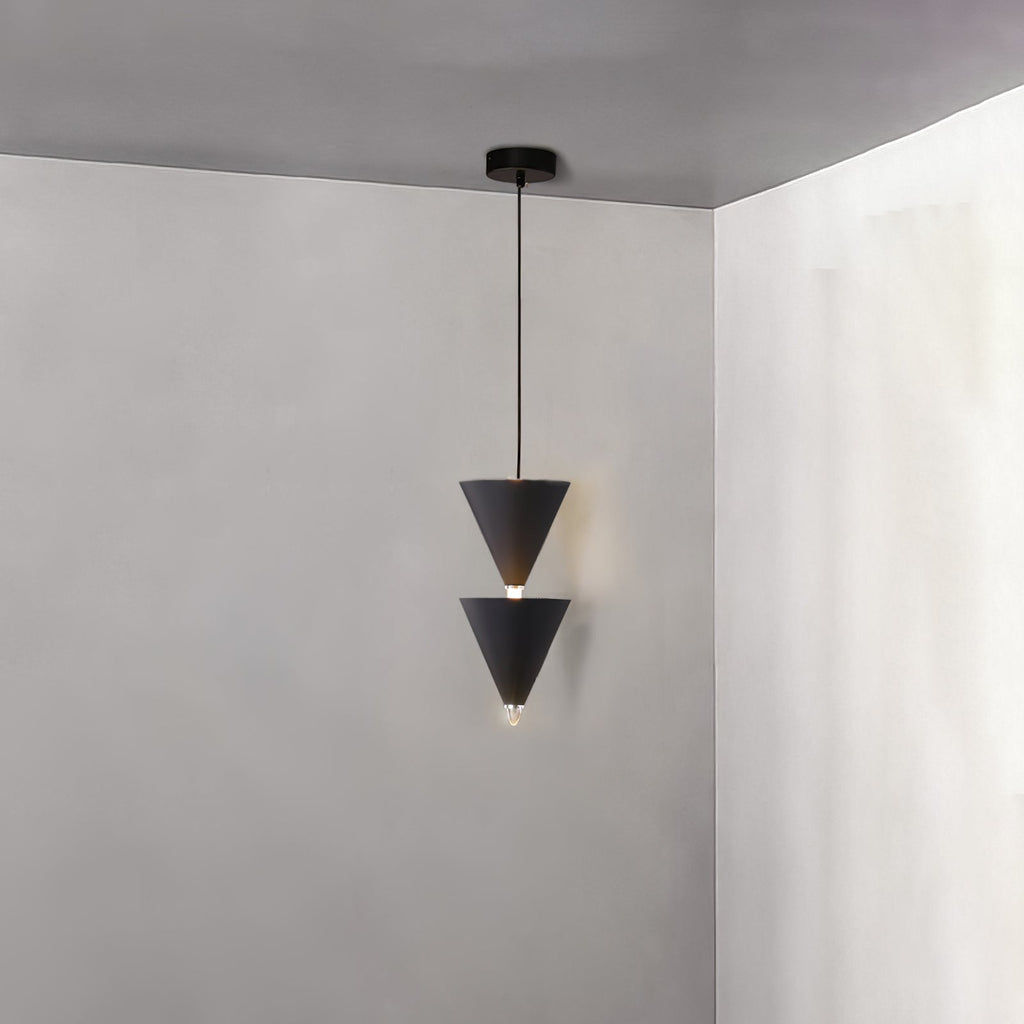Legato Pendant Light 2 heads ∅ 6.7″ x H 13.8″ / 17cm x H 35 cm / Black / Warm Light Pendant light