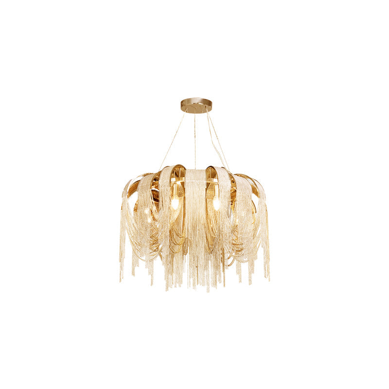 Length Chains Chandelier Round ∅ 23.6″ x H 23.6″ / Dia 60cm x H 60cm / Gold Chandelier
