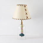 Lenny Bedside Table Lamp ∅ 9.8″ x H 18.1″ / Dia 25cm x H 46cm / Clear + Beige / US plug Table lamp