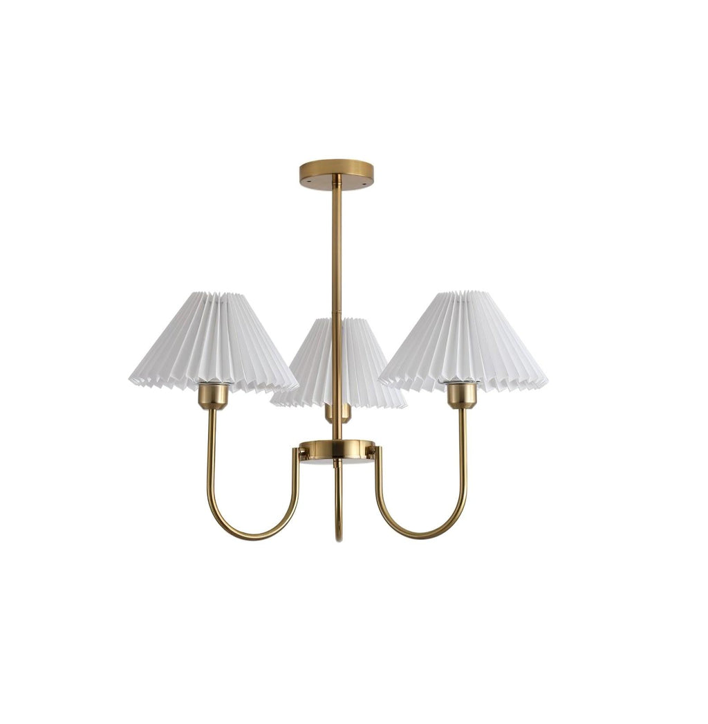 Lenore Pleated Chandelier 3 heads ? 24.4″ x H 22.8″ / Dia 62cm x H 58cm / Gold Chandelier