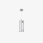 Lia Pendant Light ∅ 7.1″ x H 11.8″ / Dia 18cm x H 30cm / Chrome and White / Warm Light Pendant light
