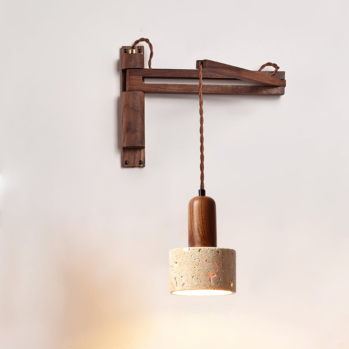 Adjustable Travertine Dome Wall Sconce