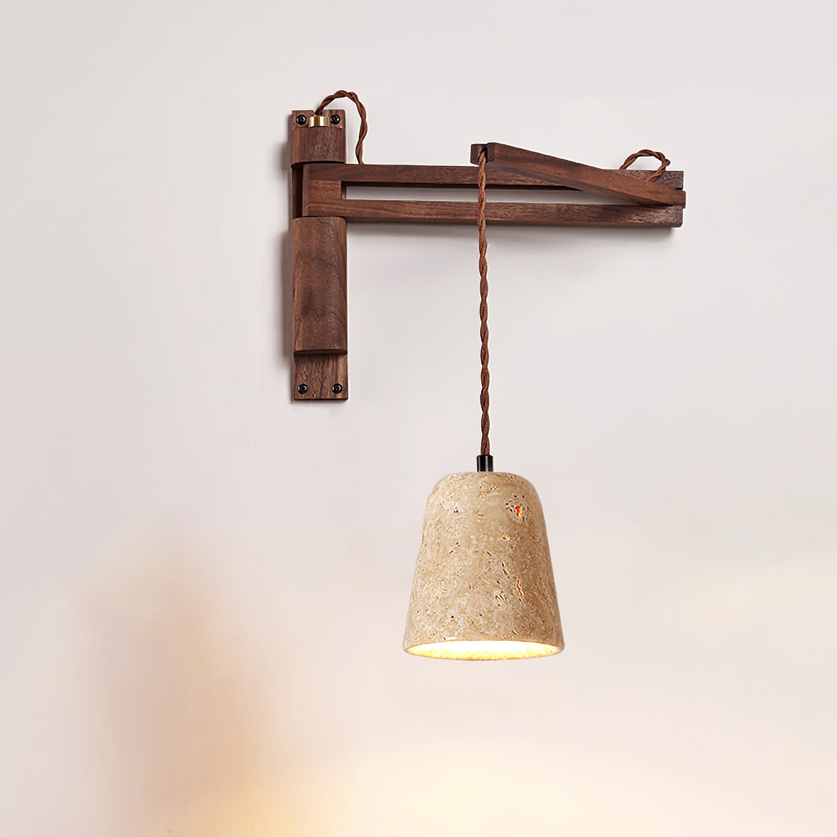 Adjustable Travertine Dome Wall Sconce