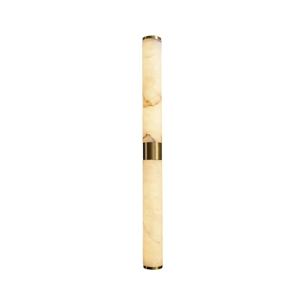 Line Alabaster Wall Light ∅ 2.4″ x H 27.6″ / Dia 6cm x H 70cm / Brass & White Alabaster / Warm Light Wall lamp