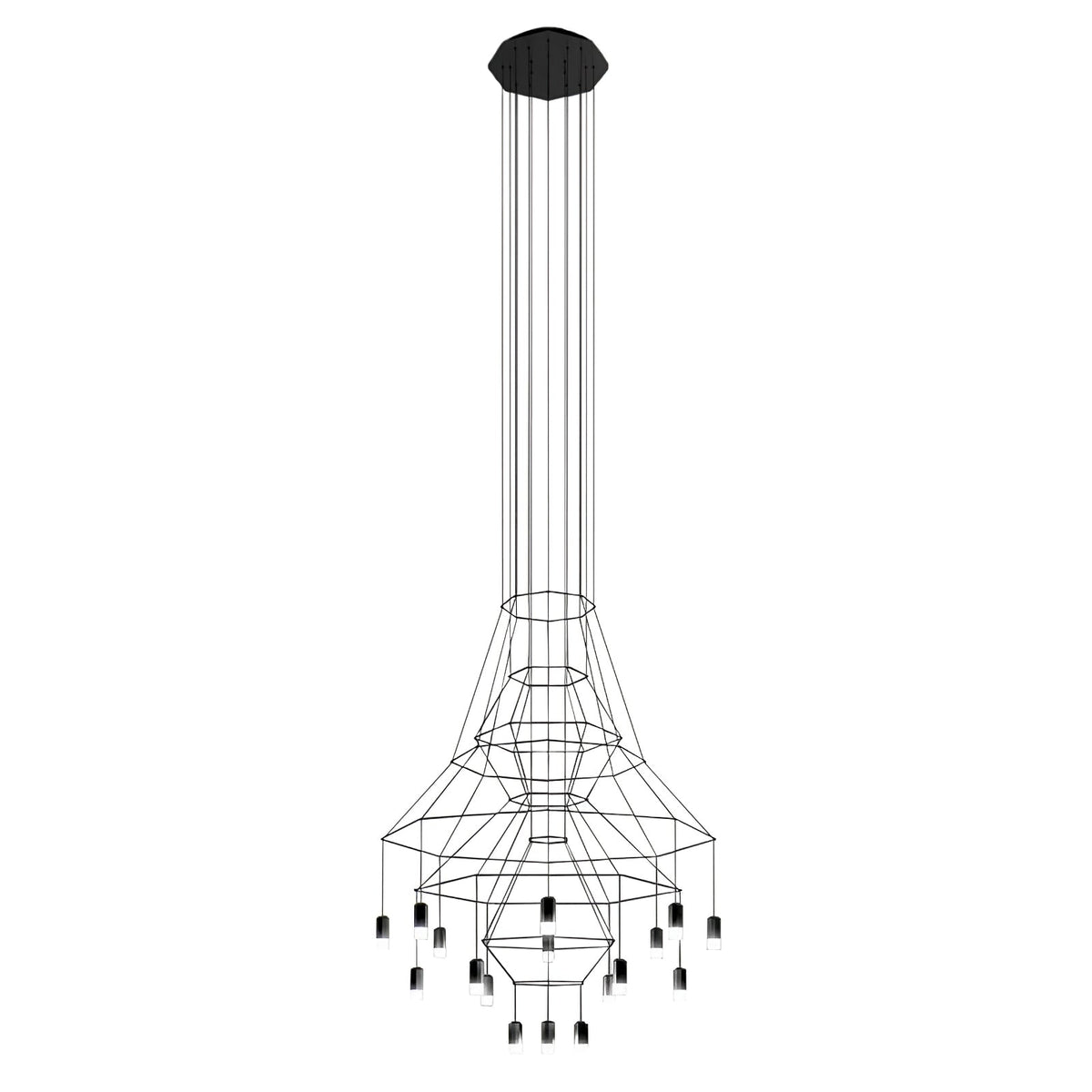 Lines Chandelier 20heads ? 47.2″ x H 110″ / Dia 120cm x H 280cm / Black Chandelier