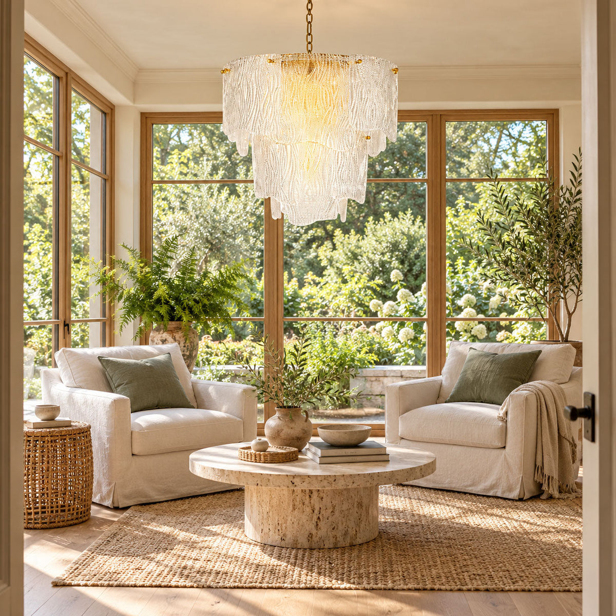Liora Melted Glass Chandelier