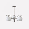 Litchford Chandelier 3 heads Φ 17.3″ x H 18.9″ / Dia 44cm x H 48cm / Chrome + White Glass Chandelier