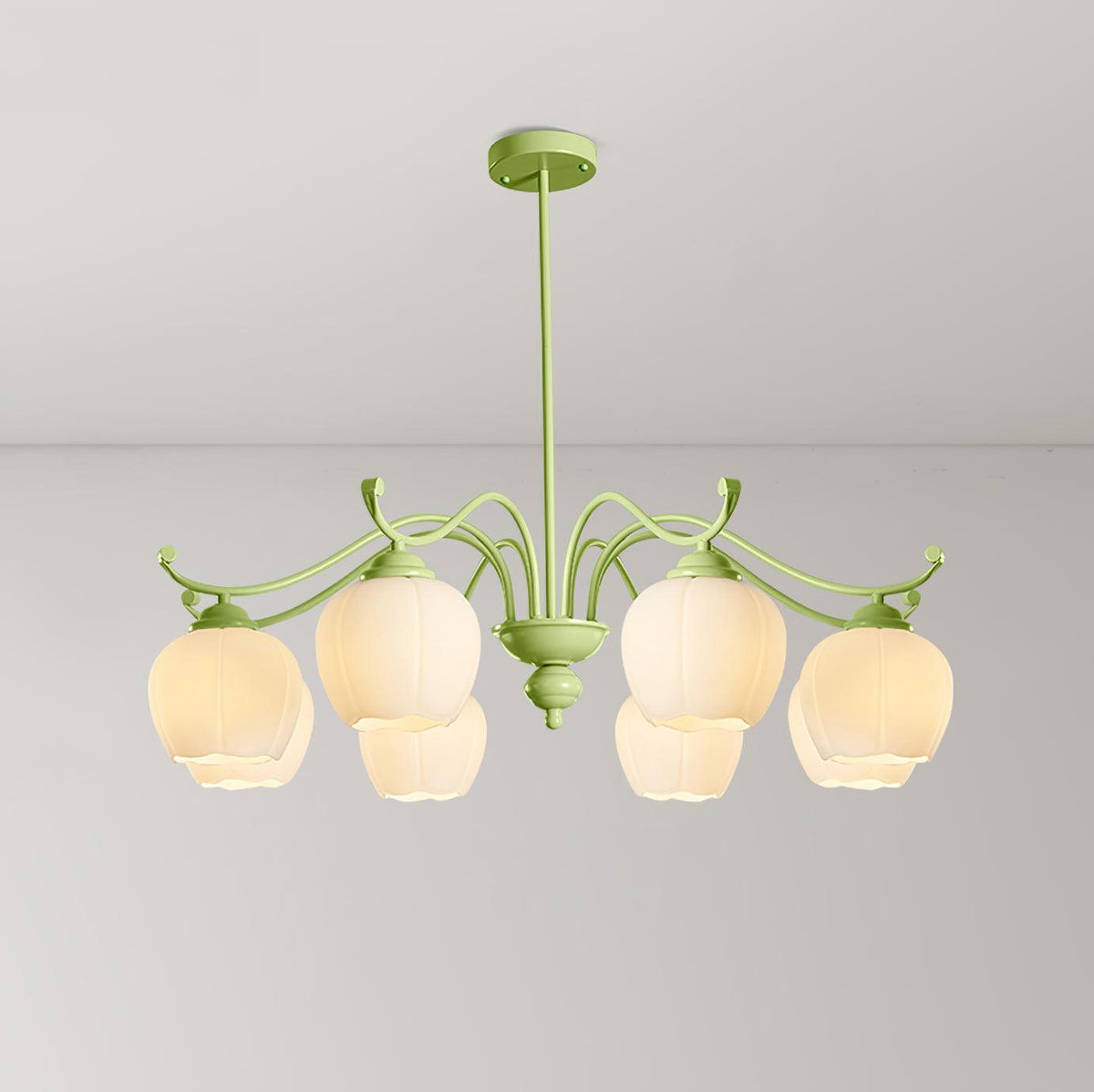 Lomance Lily Chandelier 8 heads ? 32.2″ x H 26″/ Dia 82cm x H 66cm / Green Chandelier