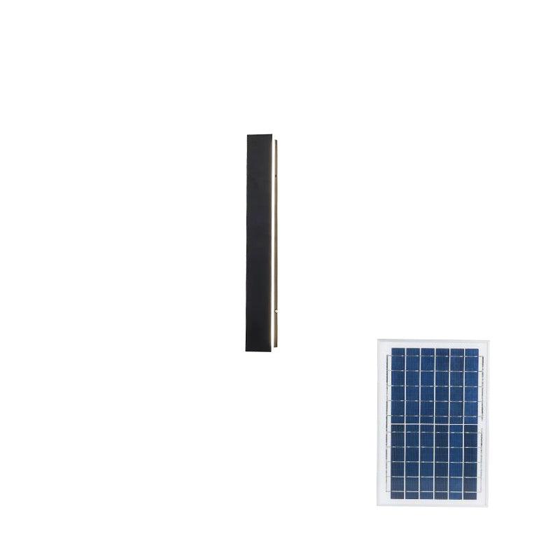 Long Strip Solar Outdoor Sconce ∅ 2″ x H 11.8″ / Dia 5cm x H 30cm / Black / Warm Light Wall lamp
