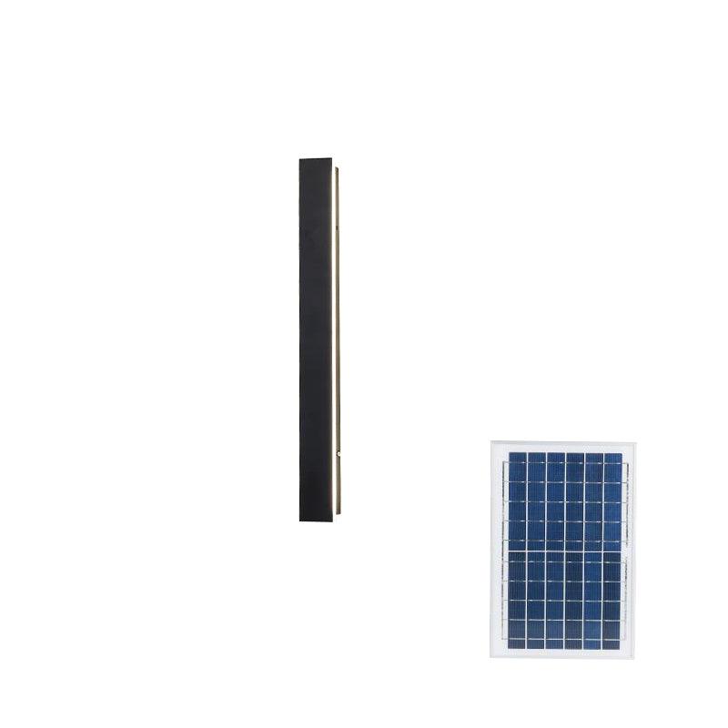 Long Strip Solar Outdoor Sconce ∅ 2″ x H 23.6″ Set of 2 Solar / Black / Warm Light Wall lamp
