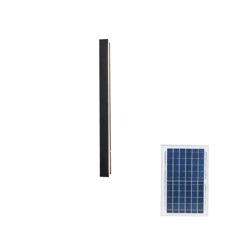 Long Strip Solar Outdoor Sconce ∅ 2″ x H 39.4″ / Dia 5cm x H 100cm / Black / Warm Light Wall lamp