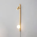 Long Arm Plug-in Wall Light W 3.9″ x H 31.5″ / W 10cm x H 80cm / Brass / US Plug Wall lamp