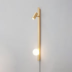 Long Arm Plug-in Wall Light W 3.9″ x H 31.5″ / W 10cm x H 80cm / Brass / US Plug Wall lamp