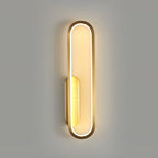 Long Ova Wall Lamp Left: ∅ 3.9″ x H 15.7″ / Dia 10cm x H 40cm / Brass / Warm Light Wall lamp