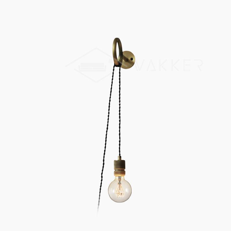 Loop Minimalist Wall Light With Wall Socket ∅ 3.14″ x H 12.6″ / Dia 8cm x H 32cm / Copper Wall lamp