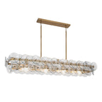 Pressed Glass Disc Linear Chandelier