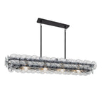 Pressed Glass Disc Linear Chandelier