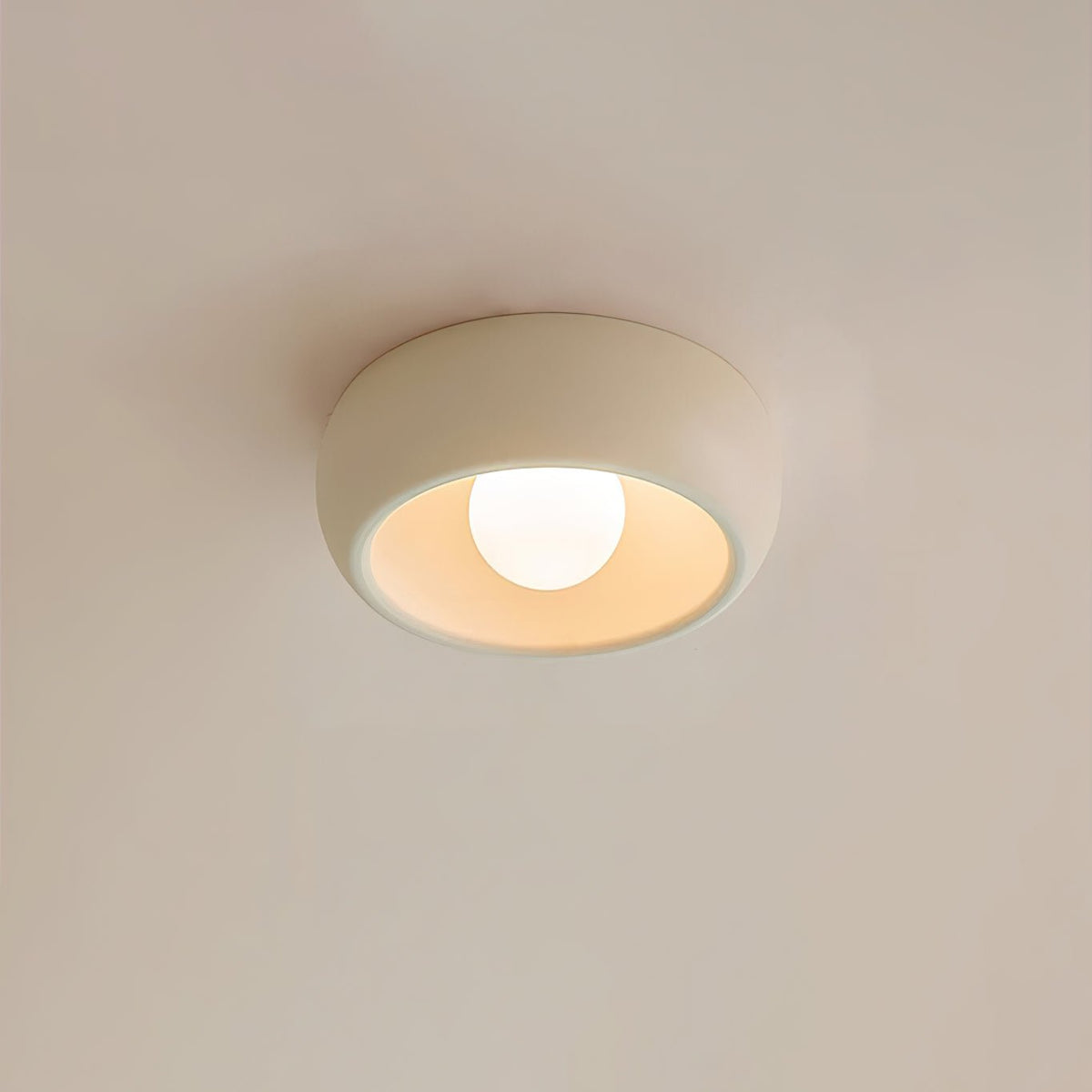 Louis Round Ceiling Light ∅ 11.8″ x H 4.3″ / Beige Ceiling lamp