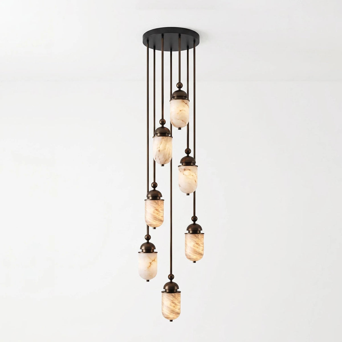 Lozenge Alabaster Rod Pendant Lamp