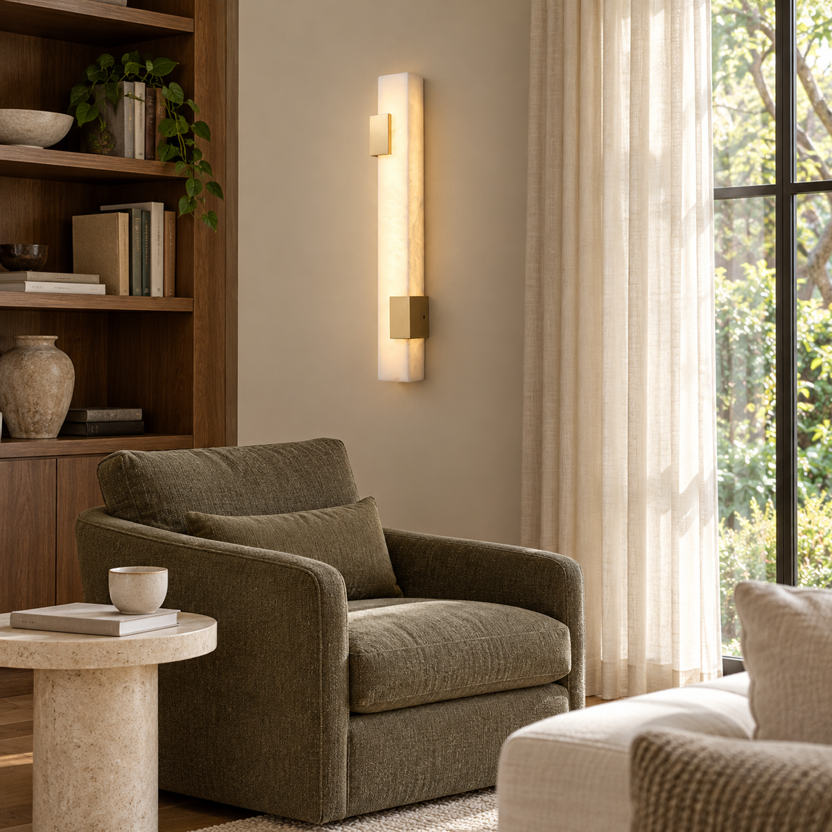 Lumen Bar Alabaster Wall Sconce