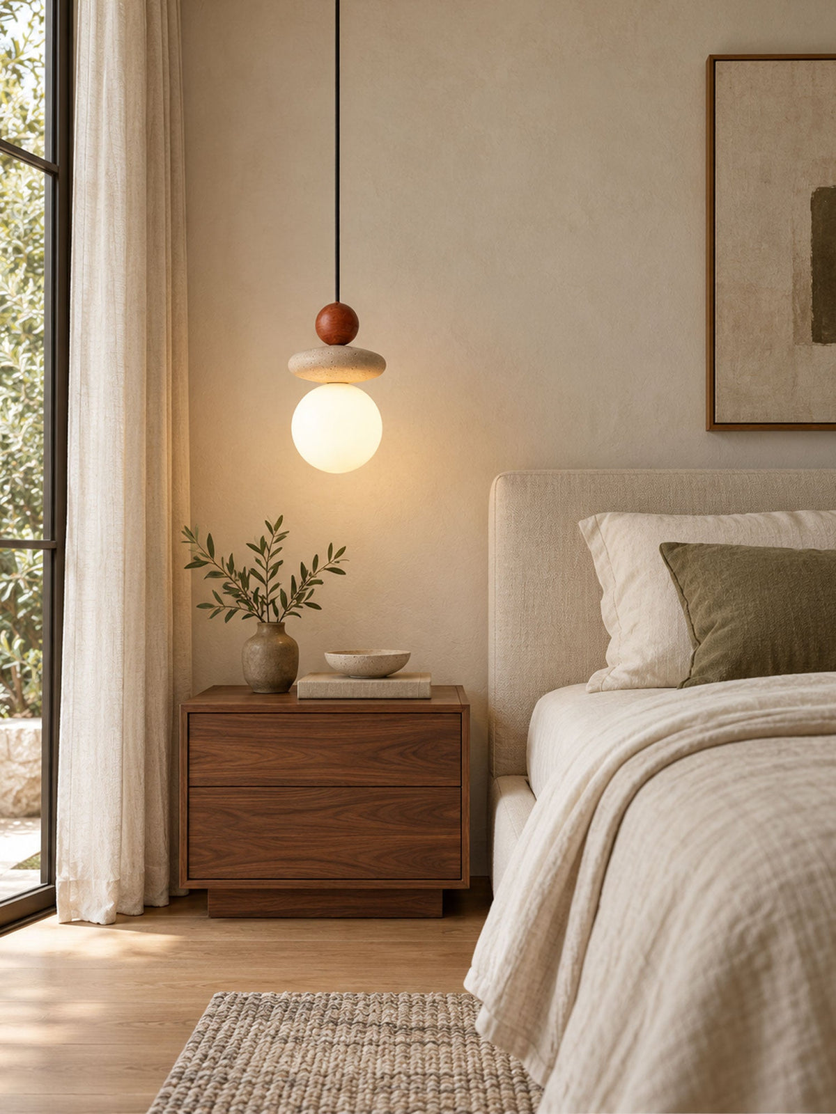 Lumi Travertine Pendant Light