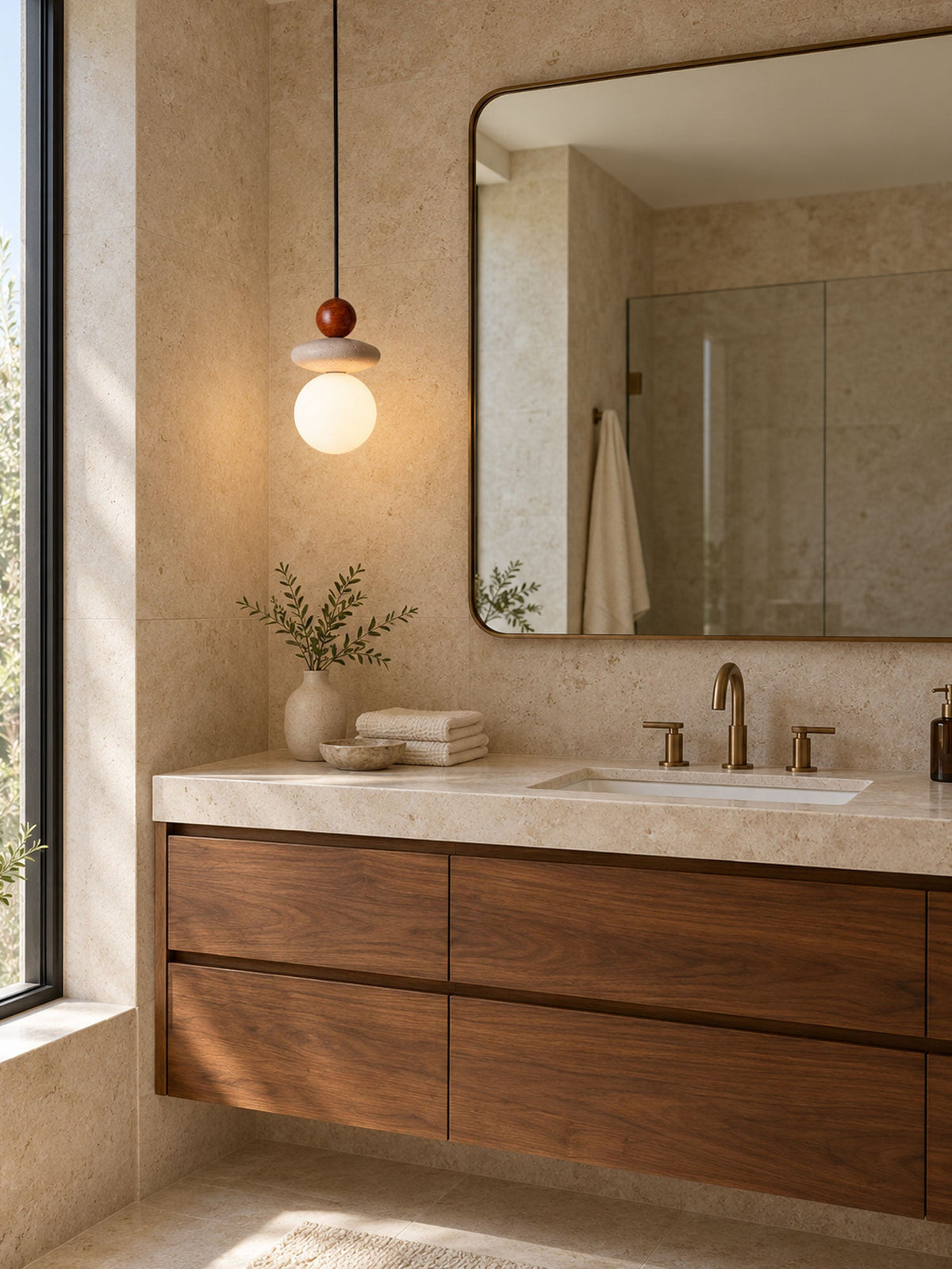 Lumi Travertine Pendant Light