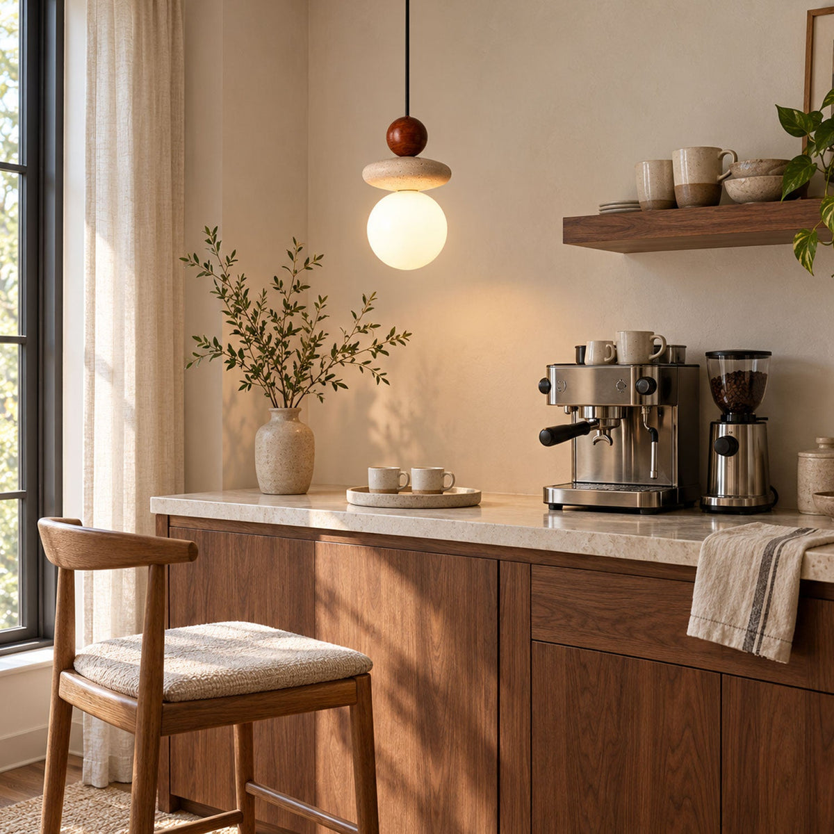 Lumi Travertine Pendant Light
