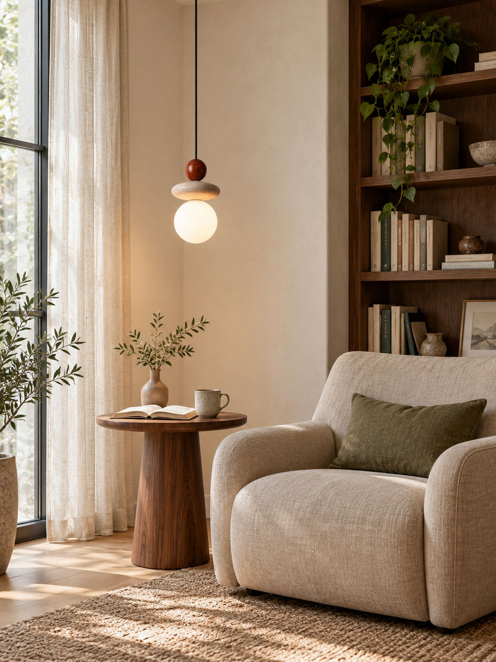 Lumi Travertine Pendant Light