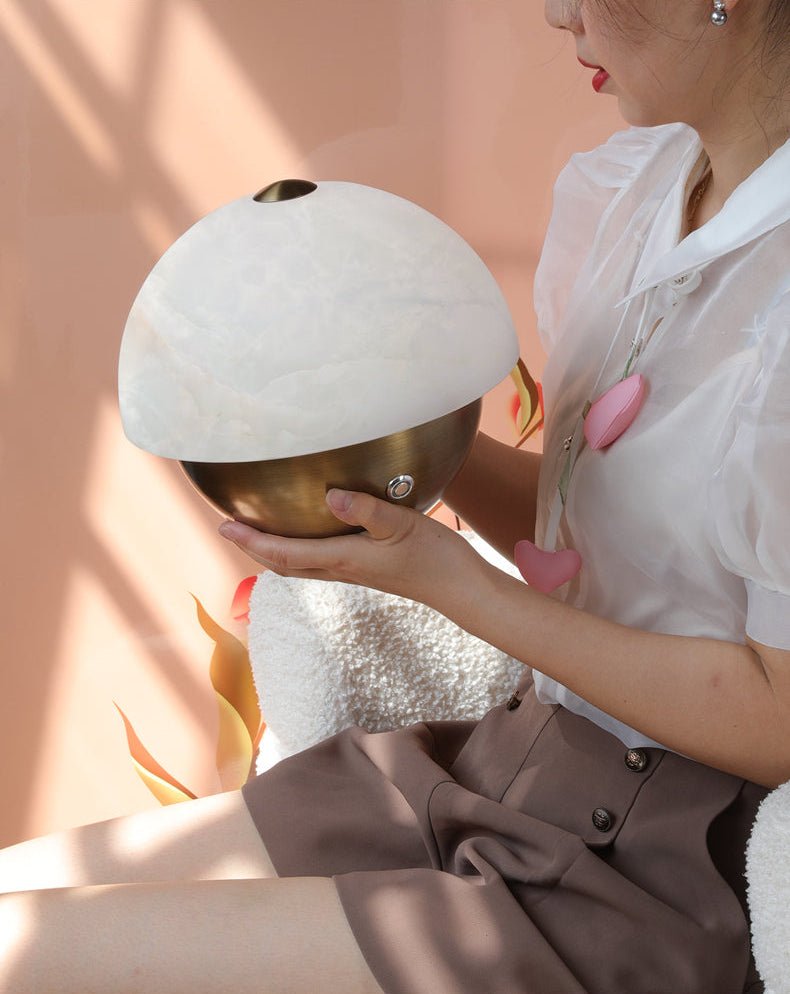 Luna Stone Mini Alabaster Table Lamp
