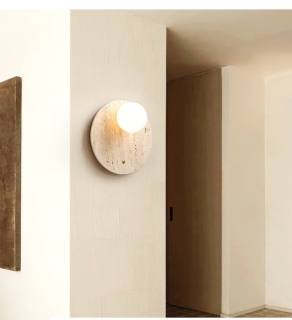 Luna Travertine Wall Sconce