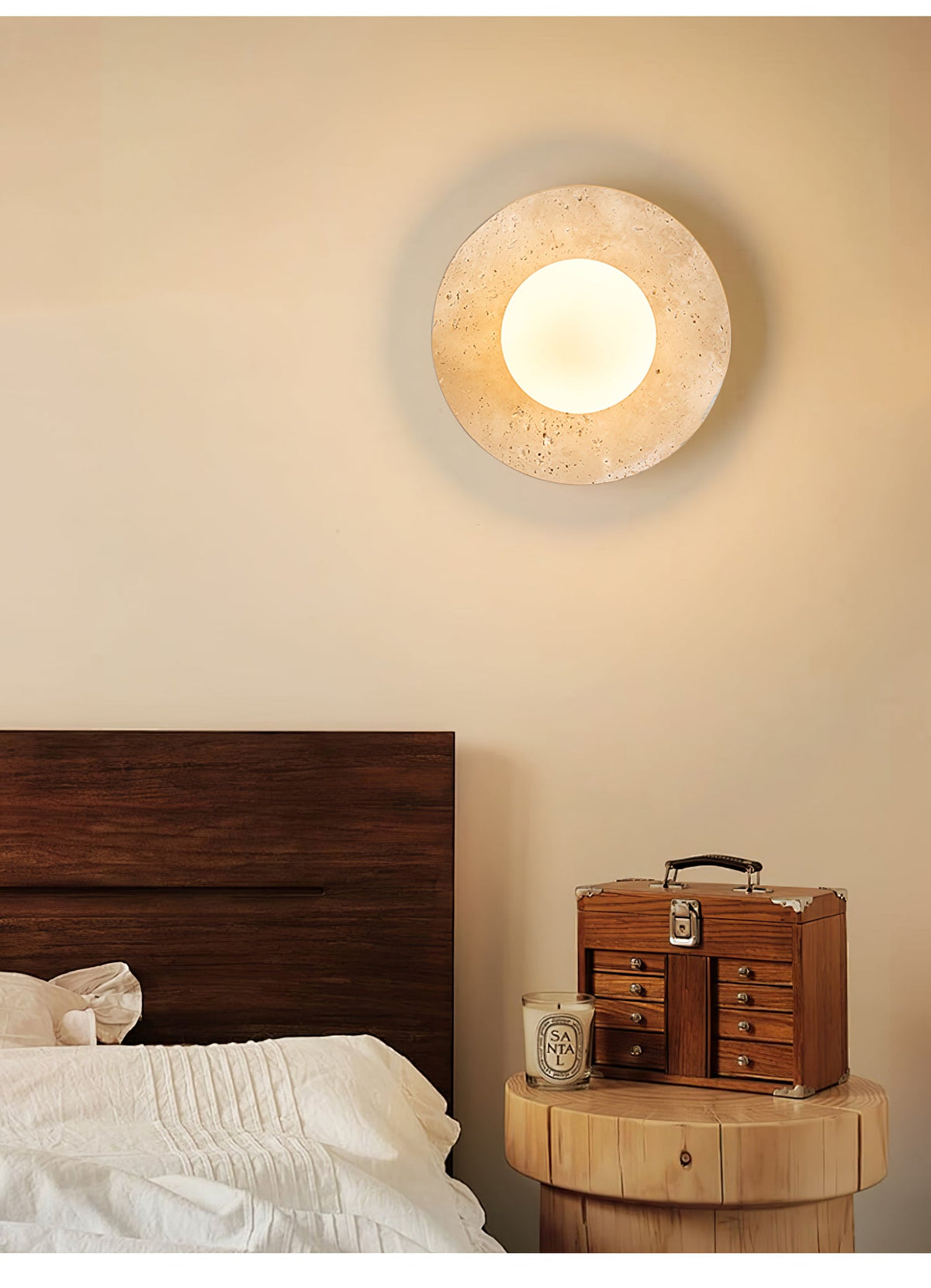 Lunaro Travertine Sconce