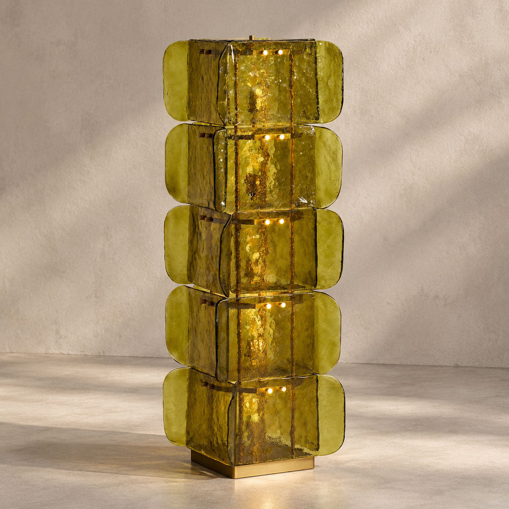 Lush Glass Tower Floor Lamp
