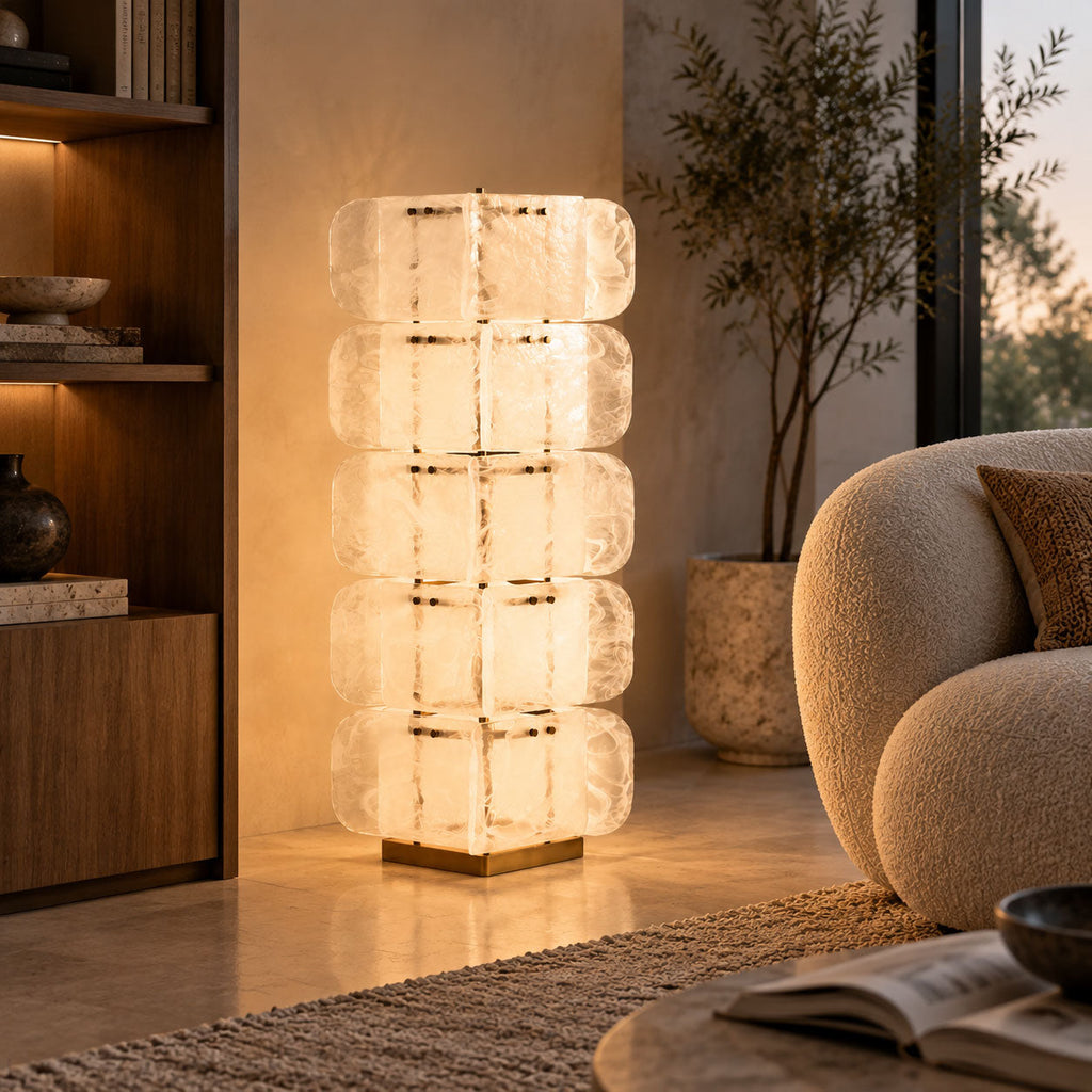 Lush Glass Tower Floor Lamp