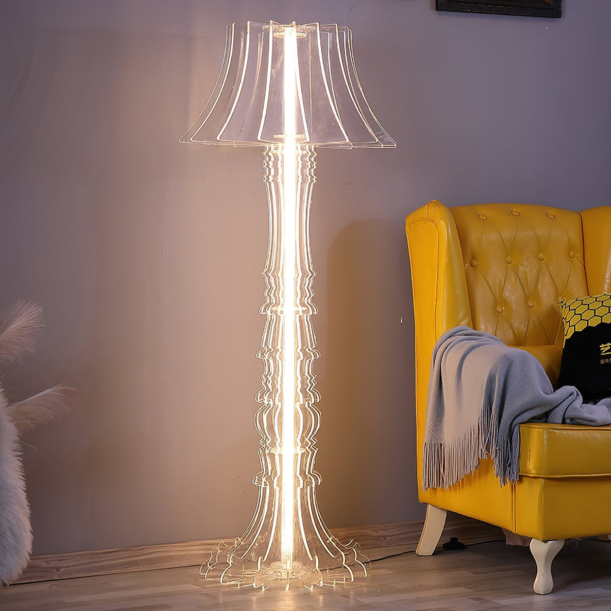 Josephine Table & Floor Lamp ∅ 24″ x H 59.1″ / Dia 61cm x H 150cm / Warm Light / US Plug Floor lamp