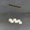Alabaster Box Chandelier 6 heads L 28.3″ x W 4.7″x H 78.7″ / L 72cm x W 12cm x H 200cm / White Chandelier