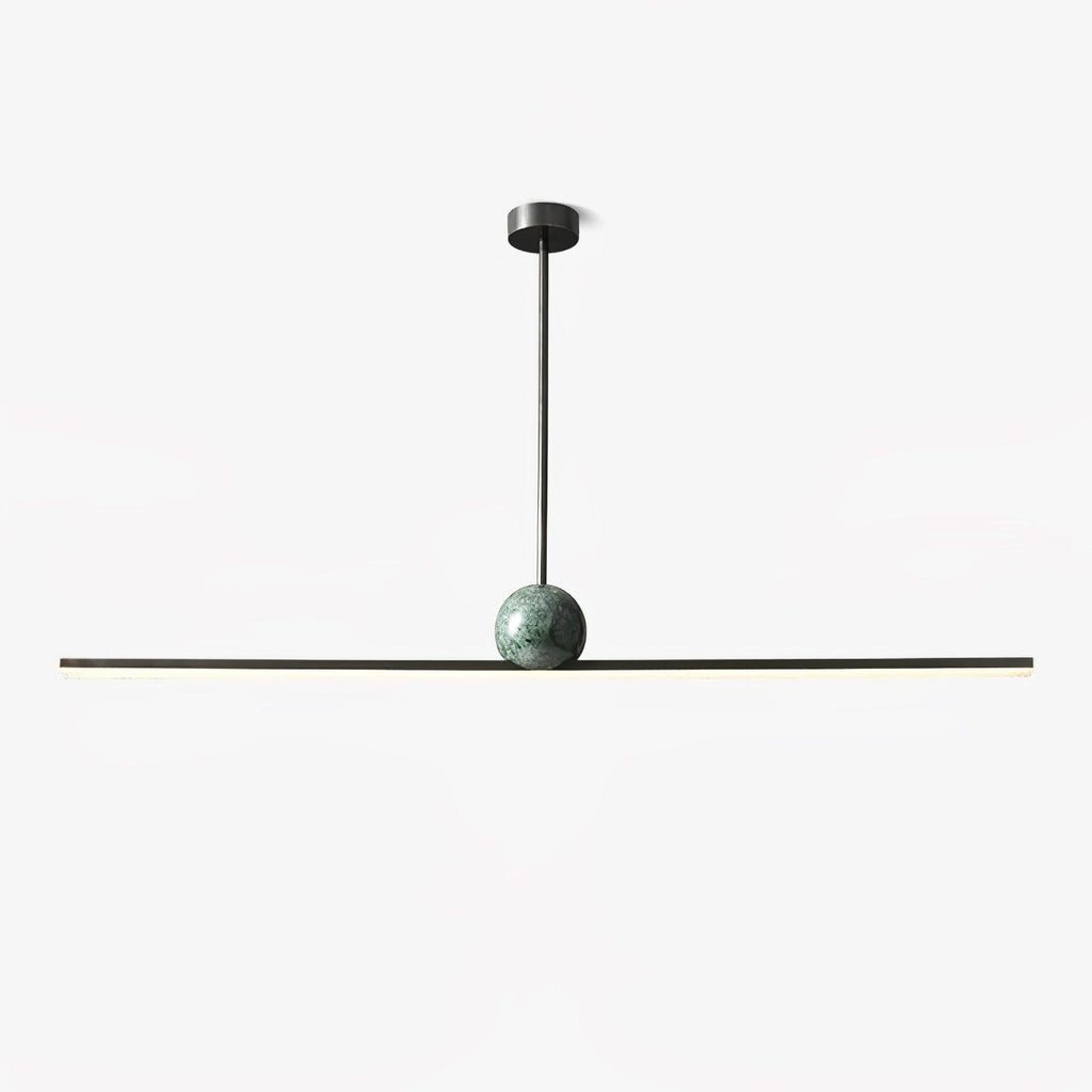 Marble Linear Pendant Lamp L 50.4″ x H 4.7″ / L 128cm x H 12cm / Black & Green Marble / Warm light Pendant light