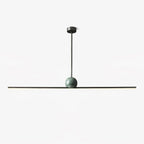 Marble Linear Pendant Lamp L 50.4″ x H 4.7″ / L 128cm x H 12cm / Black & Green Marble / Warm light Pendant light