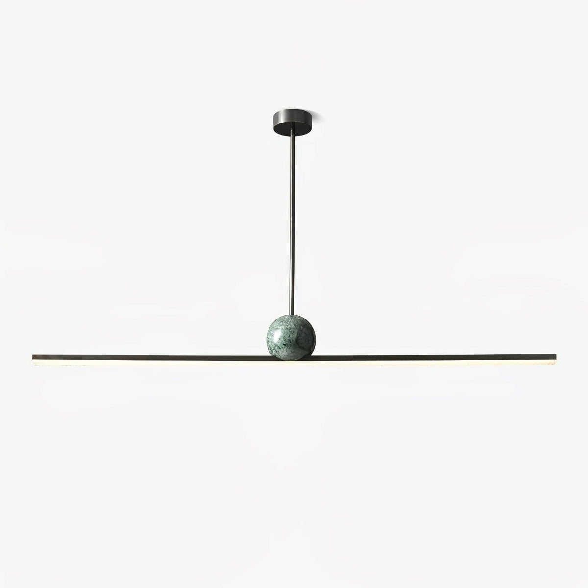 Marble Linear Pendant Lamp L 50.4″ x H 4.7″ / L 128cm x H 12cm / Black & Green Marble / Warm light Pendant light